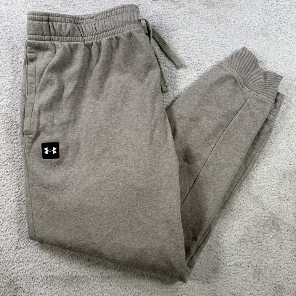 Under Armour Sweatpants Mens 2XL Grey Fleece Loose Drawstring Gym Joggers Active